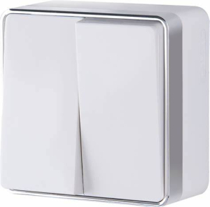 Выключатель Белый Открытой установки 2-х клав Gallant W5020001 (10)