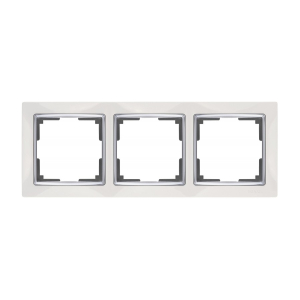 Рамка Snabb Белый/Хром  3-х местная Werkel W0031901 (10)