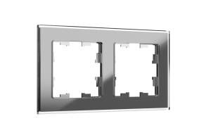 Стекло серый рамка 2 поста РУ-2-2-БрСе
