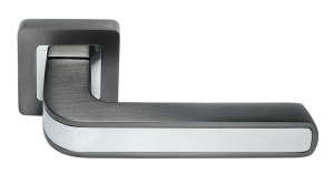 Ручка дверная DIY MH-46 GR/CP-S55, "EON", квадр накл, графит/хром (20)
