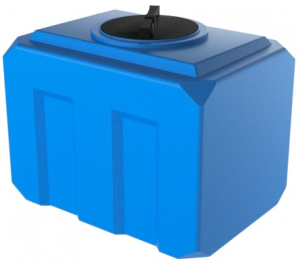 Ёмкость К 150 л. голубая с отводом, крышка 350мм