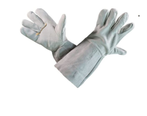 Краги спилок серые пятипалые без подклада (100)