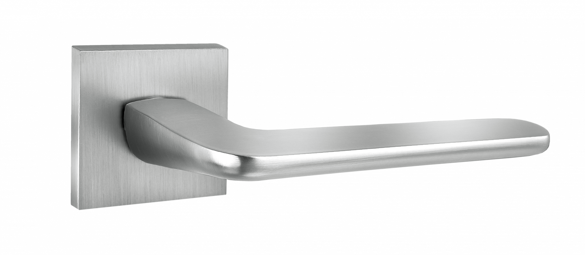 Ручка дверная Puerto SLIM 03 "Гляссе", квадр накл, супер сатин хром (20)