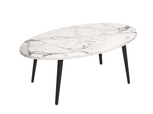 Стол журнальный (МДФ Монте белый/МЕТАЛЛ Черный Муар (0154/0009))