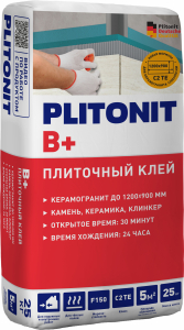 Клей плиточный 25 кг PLITONIT В+ для крупнофор. керамогранита и натурального камня, класс С1ТЕ (48)