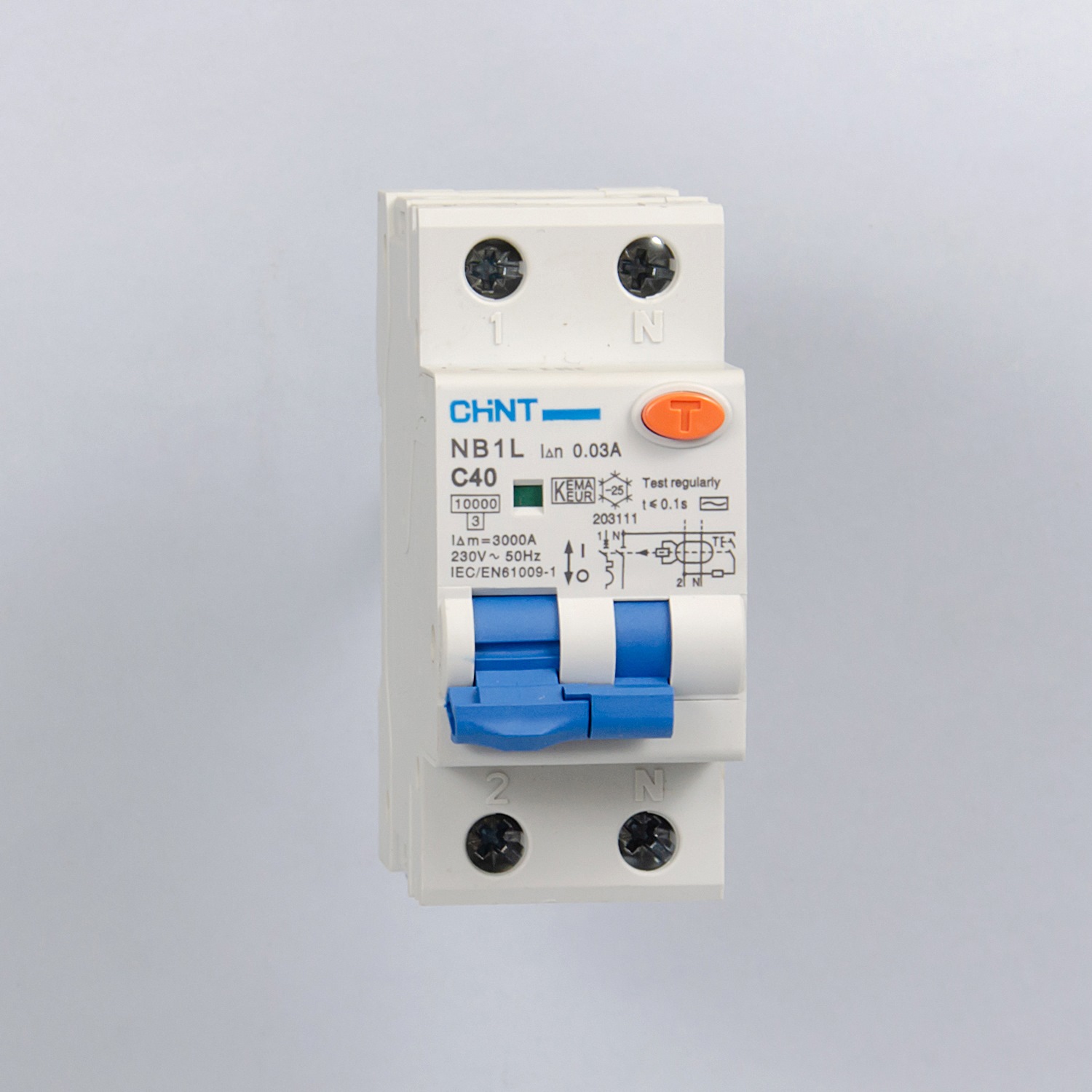 Выключатель автоматический дифференциального тока 1п+N C40А 30мА тип AC 10кА NB1L (R) CHINT (6)