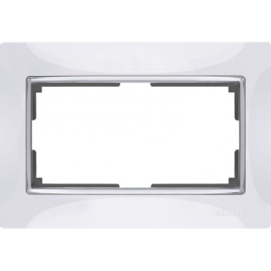 Рамка Snabb Белый/Хром для двойной розетки  Werkel W0081901 (10)