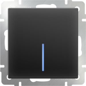 Черный мат выключатель Скрытой установки 1 клав С подсветкой Werkel W1110108 (10)