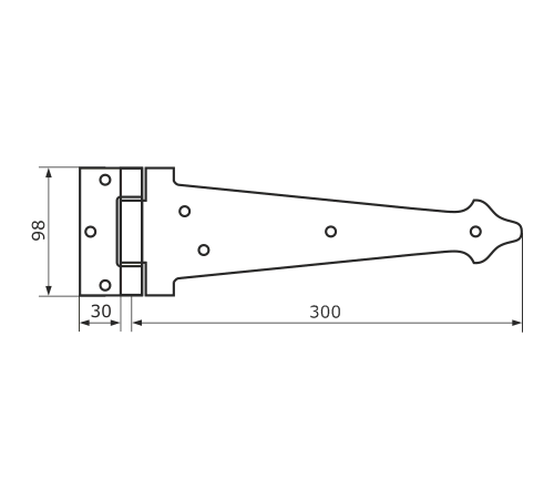 Петля-стрела фигурная Домарт ПС-300 мод.3, черный