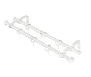 Карниз  ков раздв.d16/19мм 1,6-3,0 2-х ряд шар т/у белый