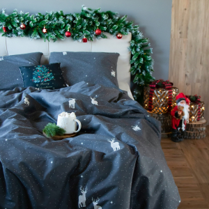 КПБ, "Этель" 1.5 сп Magic night 143х215 см, 150х214 см, 70х70 см - 2 шт, бязь, Новый год.