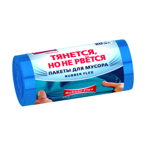 Пакеты для мусора, Avikomp Rubber Flex, 30л, 20шт, рулон, голубые 20 мкм
