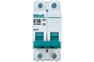 Автоматический выключатель 2Р 16А х-ка C ВА-101 4,5кА Dekraft (6)
