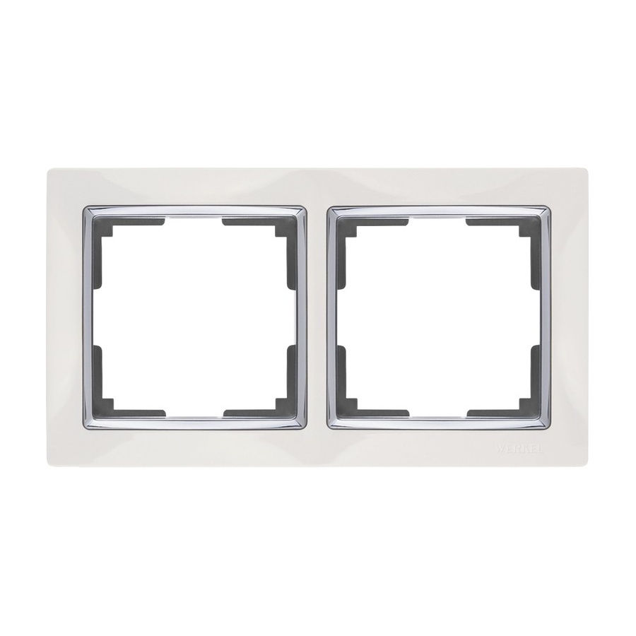 Рамка Snabb Белый/Хром 2-х местная Werkel W0021901 (10)