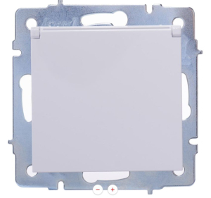 Белая розетка с/з с крышкой VESNA (10)