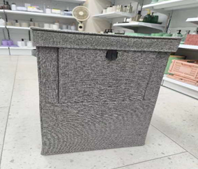 Корзина для белья Puffy серый, 36*36*55 см с крышкой и ручк.