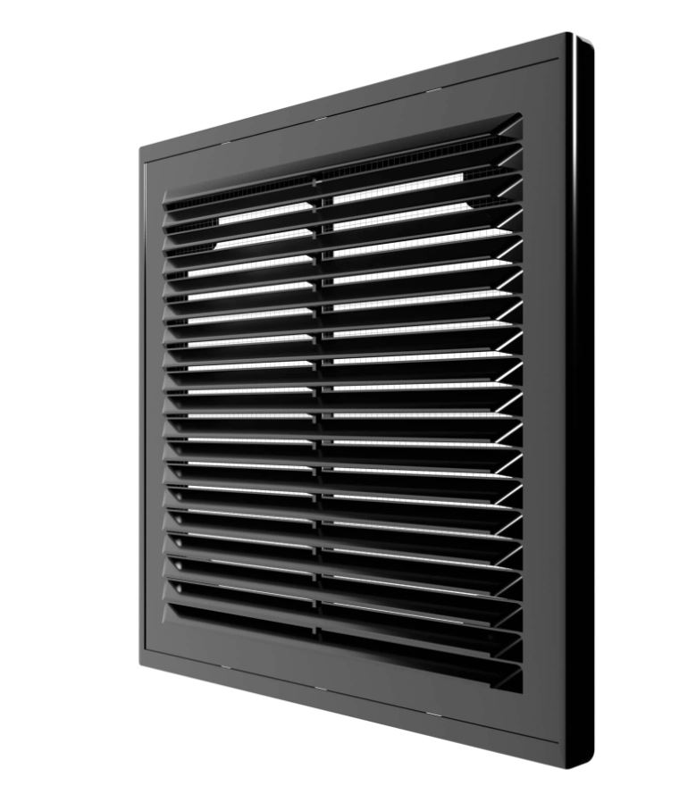 Решетка вентиляционная Р сетка разъемная 209х209 пластик Black ERA (40)