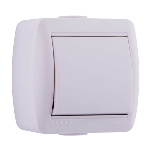 Выключатель Белый Открытой установки 1-клавишный Lezard (10)