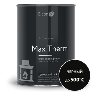 Термостойкая эмаль Elcon черная (до 500 град) 0,8 кг (12)