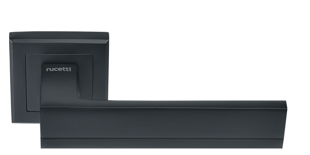 Ручка дверная RAP 22-S BL, квадр накл, черный