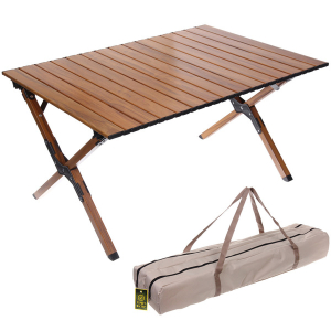 Стол кемпинговый складной DC-5002, 86*58*44 см,  цвет: светлое дерево, каркас алюминий,Турист Мастер