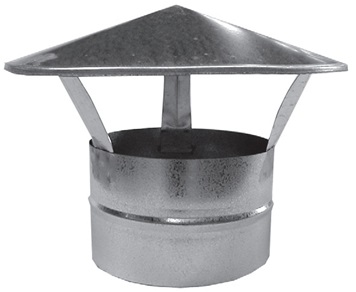 Зонт крышный, серия RUG, для круглых воздуховодов, D125, оцинкованная сталь (10)