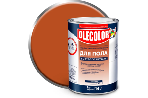 Эмаль для пола алкидно-уретановая быстросохнущая (6ч) желто-коричневый (0.8 кг) Olecolor (14)