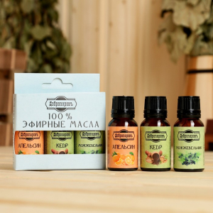 Набор эфирных масел апельсин, кедр, можжевельник, "Добропаровъ", 3 шт по 17 мл 3803510