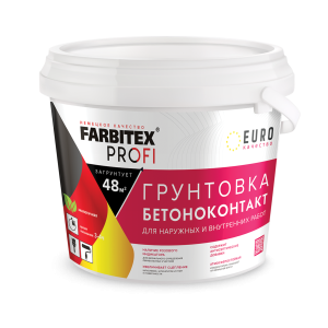 Грунтовка Farbitex Профи Бетоноконтакт Акриловая Красный  3,5кг (6)