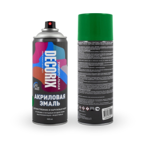 Аэрозольная эмаль универсальная DECORIX 520мл зеленый (12)