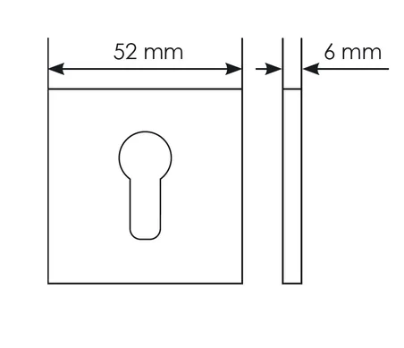 Накладка на цилиндр квадр 6мм, MH-KH-S6 BL, черный