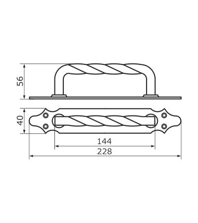 Ручка Домарт мод.4 (225) декоративная кованая СУЗДАЛЬ, черный