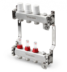 Коллекторный блок PRO AQUA с расходомерами, 7 выходов, 430 мм, 1*3/4 (5)