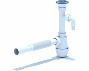 Сифон Ани 1х1/2 40 с гибкой трубой 40*50 и отводом д/стир машины (СО310) (30)