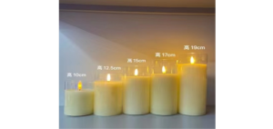 Свеча прозрачная 7,5*12,5 см батарейки 3 ААА