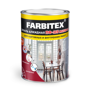 Эмаль ПФ-115 Белый 2,7кг Farbitex Мат. (6)