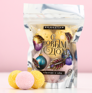 Подарочный набор косметики «С Новым Годом!», бомбочки для ванны, 6 х 20 г, ЧИСТОЕ СЧАСТЬЕ