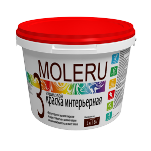 Краска Moleru 3 В/э Интерьерная Белый Матовый 14кг (1/44)