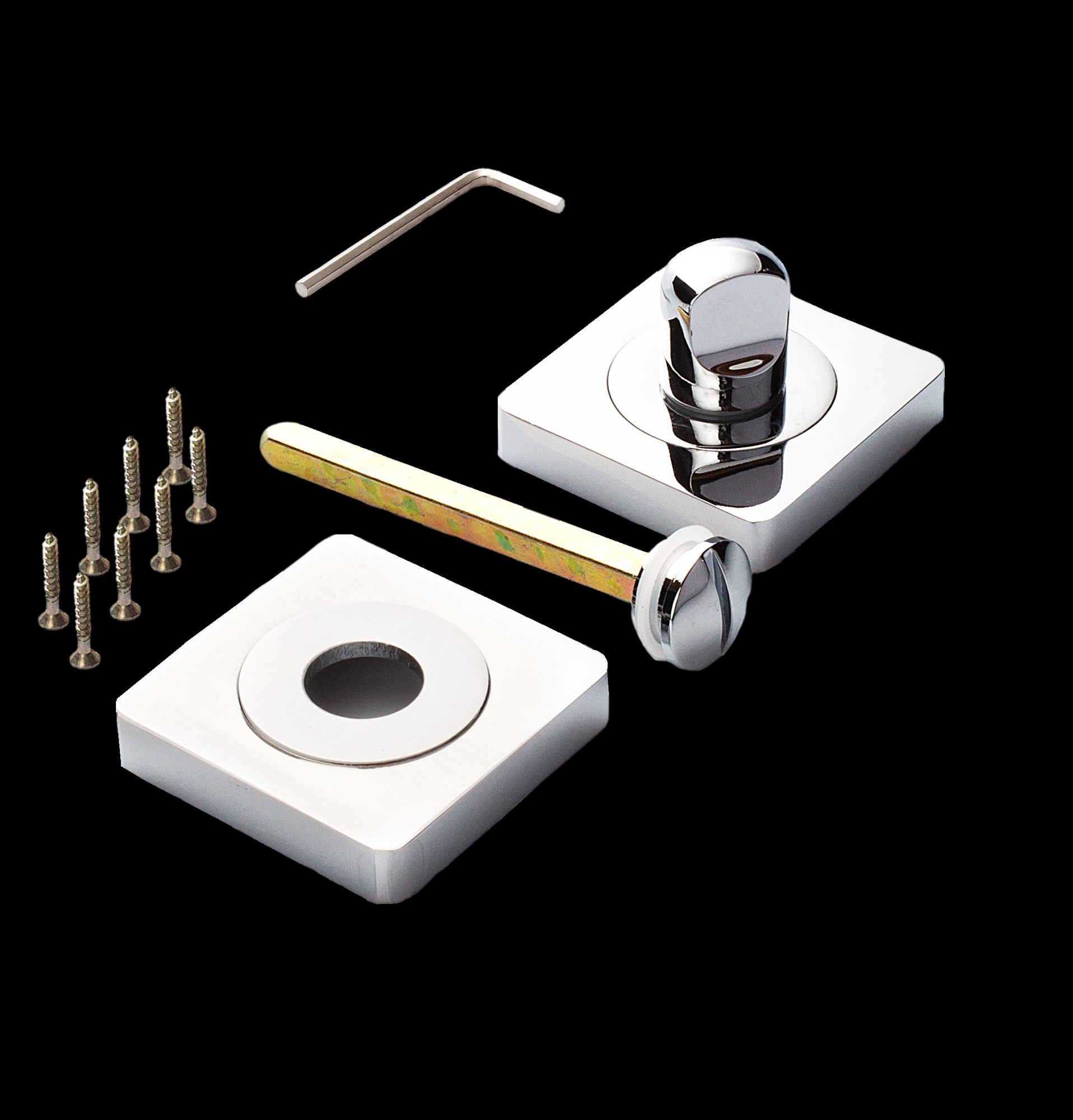 Завертка квадр. РЕНЦ 02 супер белый/хром блестящ (5/100)