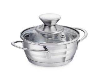 Кастрюля со стек. кр. 1л; 14х7 см Linea BIMBO vitro