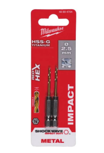 Сверло по металлу RedHEX  HSS-TiN 2.5мм (2шт/уп)