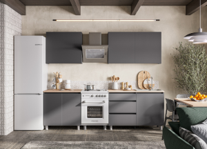 Кухонный гарнитур "Денвер" 2,0м (Графит серый/Дуб сонома)