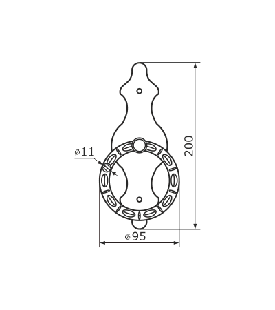 Ручка-кольцо Домарт РК-95 мод.1, черный