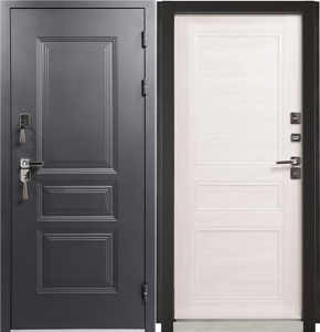 Дверь метал Винтер Графит/Бланко, Термо 880*2050 левая