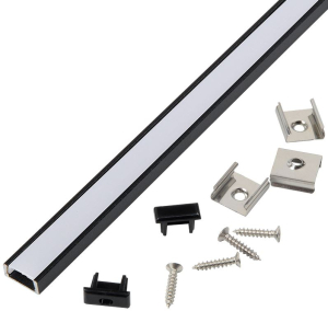 Профиль GAL-GLS-2000-7-16-B черный (2м профиль+2м рассеиватель+ 2 заглушки + 4скобы с шурупами)