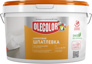 Olecolor шпатлевка для наружных работ 3 кг новая