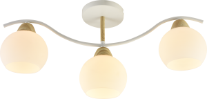 Люстра AU11609/3 WH+WOOD 540*130*255 белый+дерево E27 3*60W