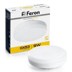 Лампа светодиодная 9Вт 2700K GX53 Feron(10/100)