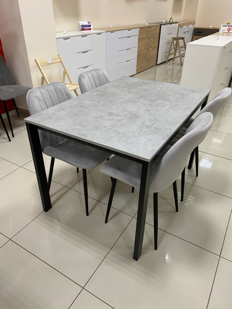 Стол Бейсик-3 бетон/чёрный