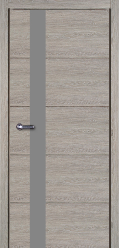 Дверь Дуб пепельный 701 ДО 21- 9 (пр/л), мех.замок, (800мм) СтеклоСильвер